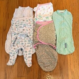 Bundle of SwaddleMe Sleep Sacks Size 0-2M & SM/MD
